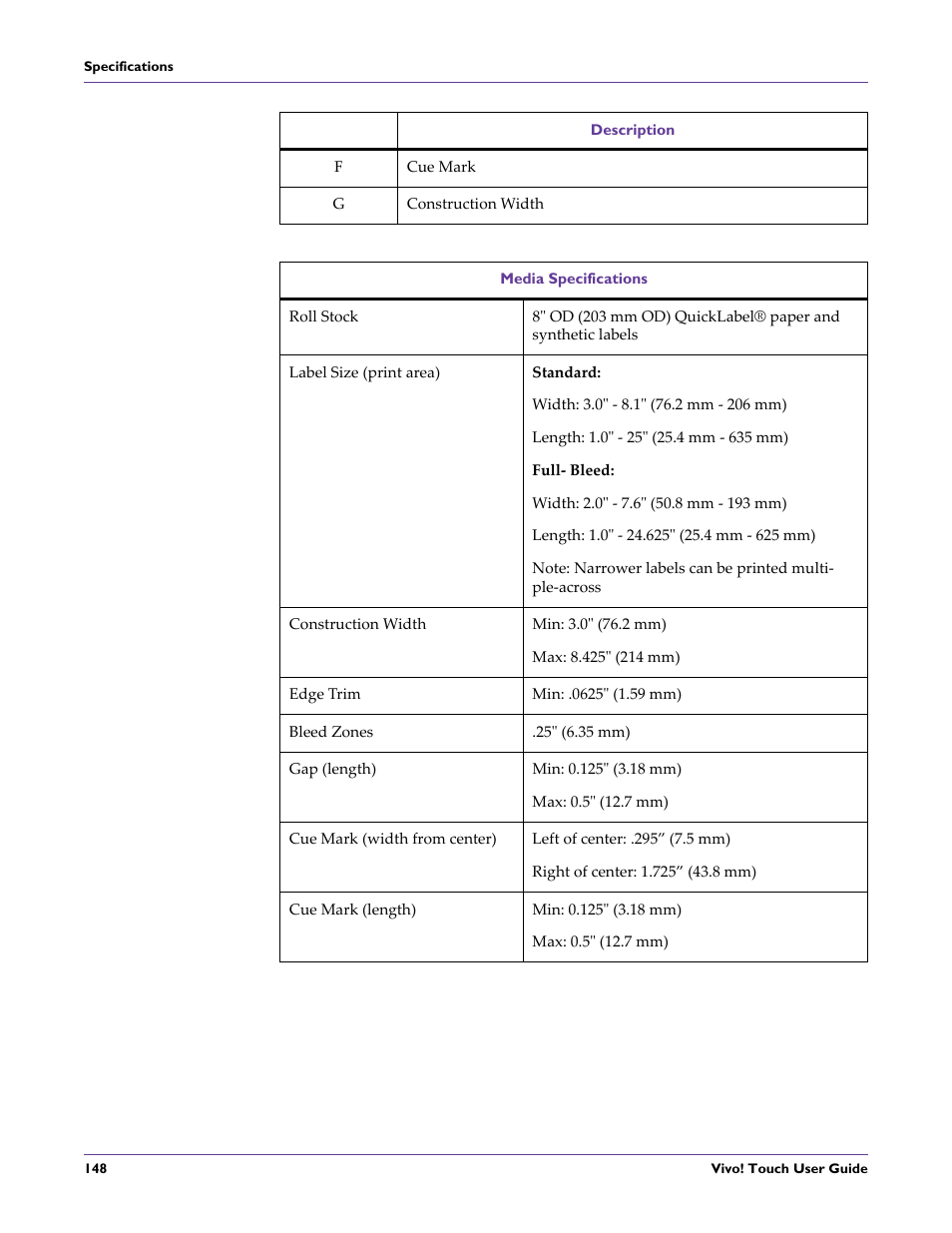 QuickLabel Vivo! Touch User Manual | Page 162 / 165