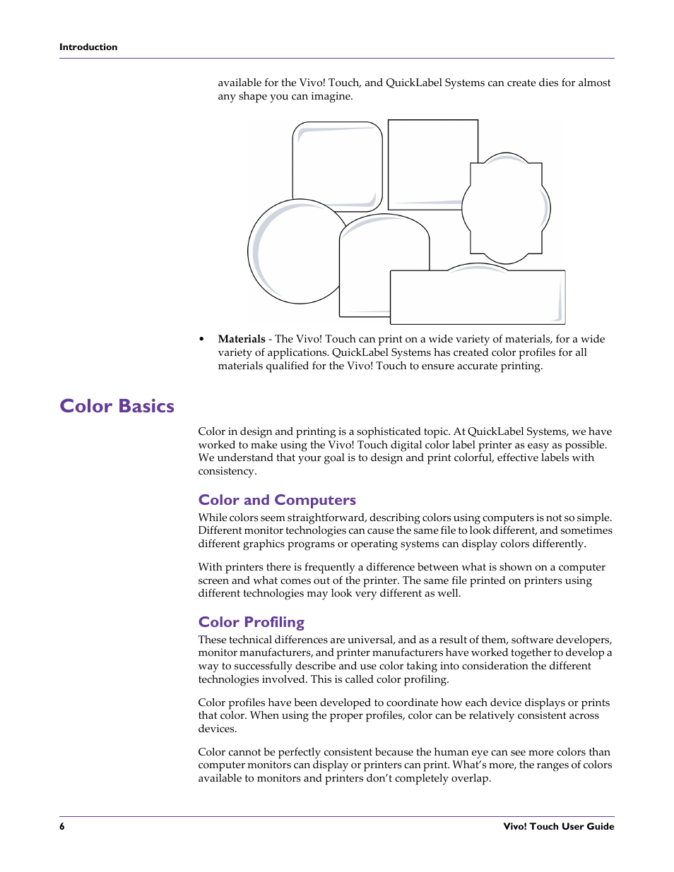 Color basics, Color and computers, Color profiling | Color and computers color profiling | QuickLabel Vivo! Touch User Manual | Page 20 / 165