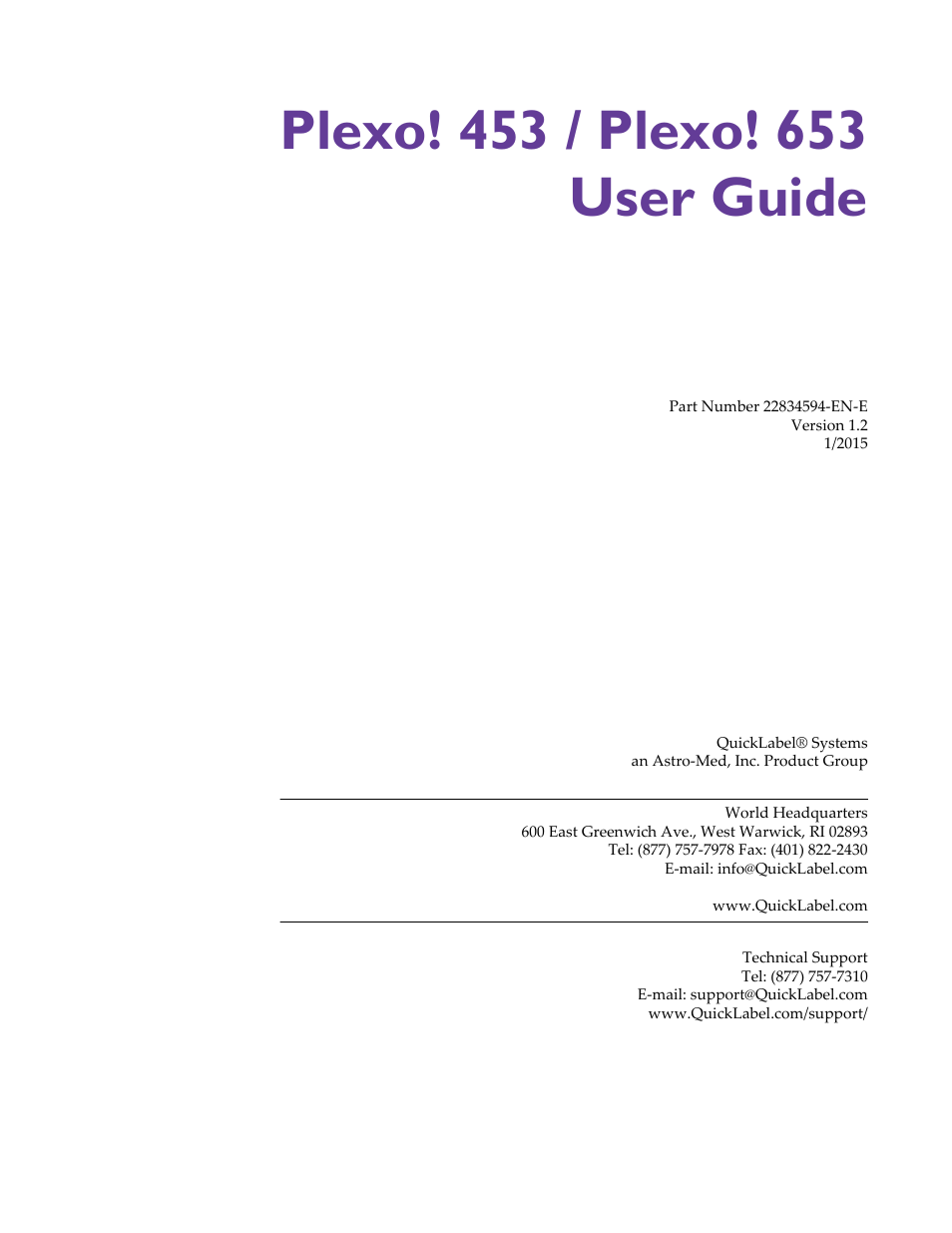 QuickLabel Plexo! 653 User Manual | Page 3 / 121