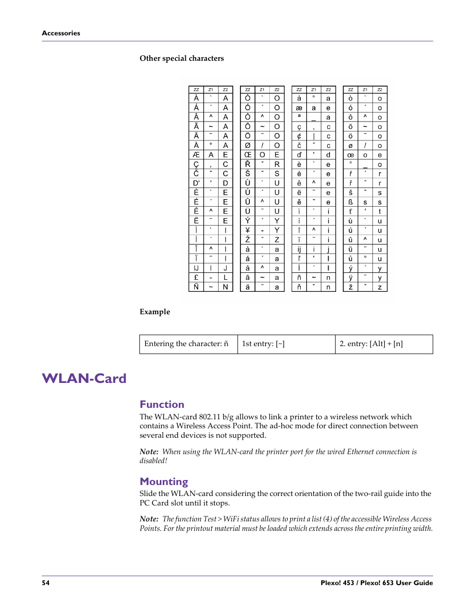 Wlan-card, Function, Mounting | Function mounting | QuickLabel Plexo! 653 User Manual | Page 66 / 121