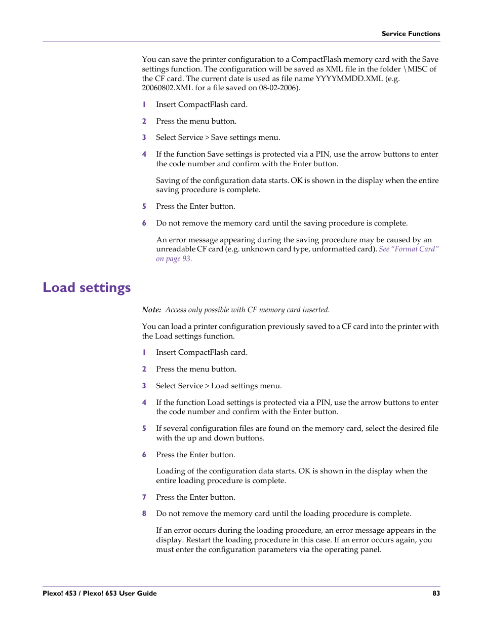 Load settings | QuickLabel Plexo! 653 User Manual | Page 95 / 121