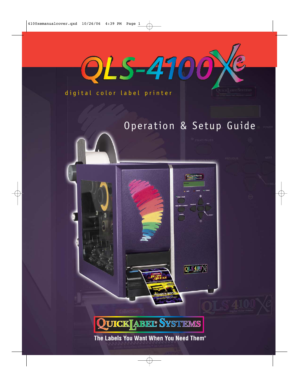 QuickLabel QLS-4100 Xe User Manual | 217 pages