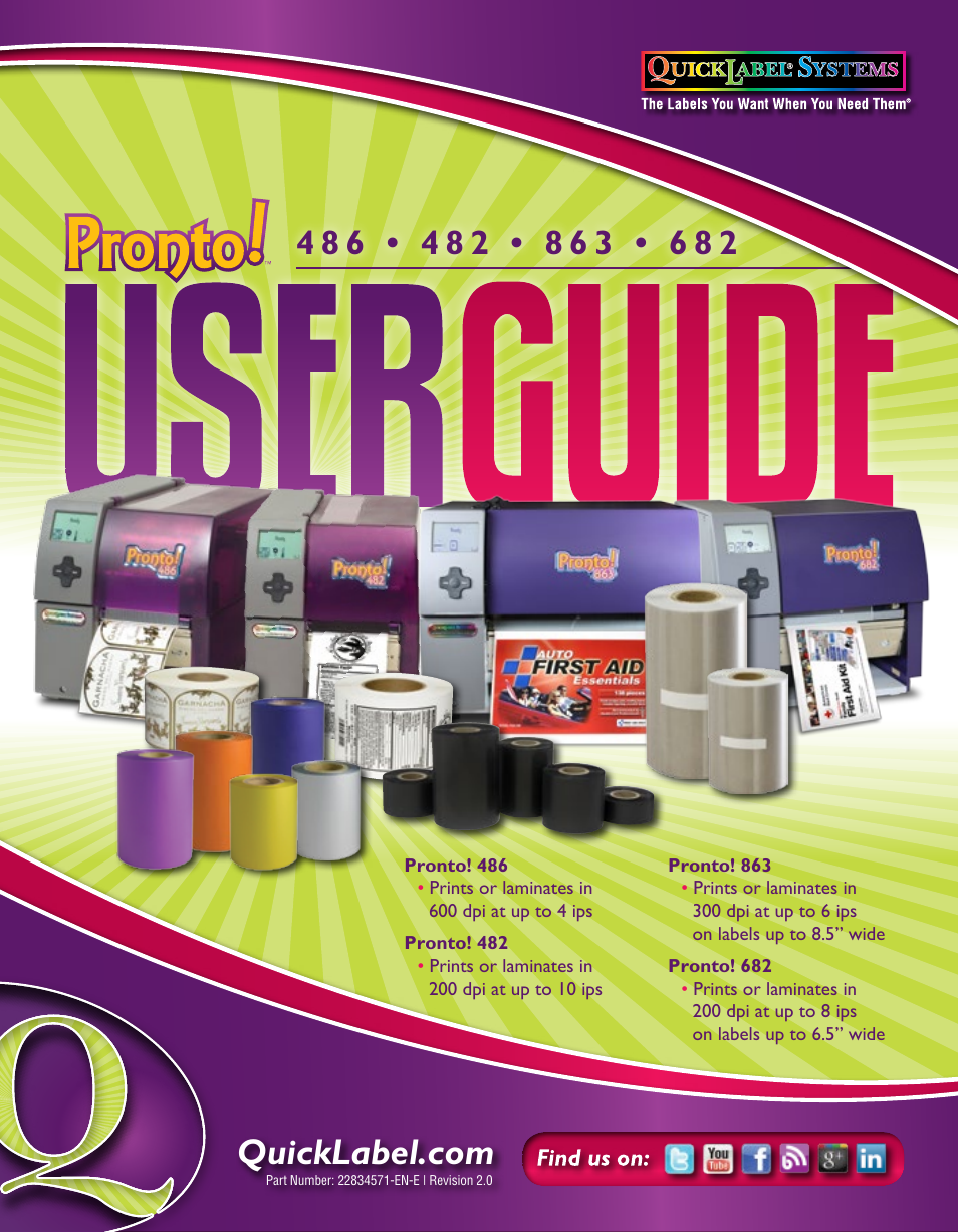 QuickLabel 482 Pronto! User Manual | 256 pages