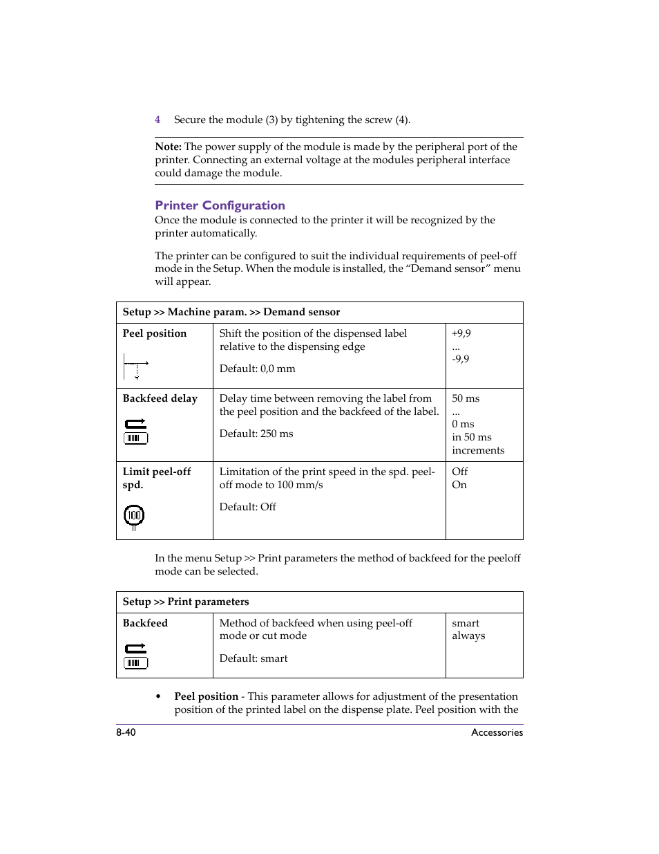 Printer configuration, Printer configuration -40 | QuickLabel 482 Pronto! User Manual | Page 130 / 256