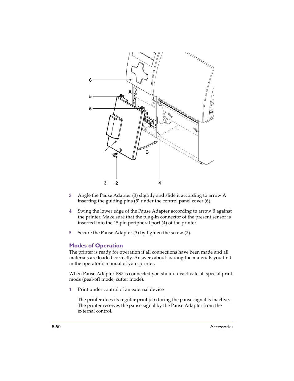 Modes of operation, Modes of operation -50 | QuickLabel 482 Pronto! User Manual | Page 140 / 256