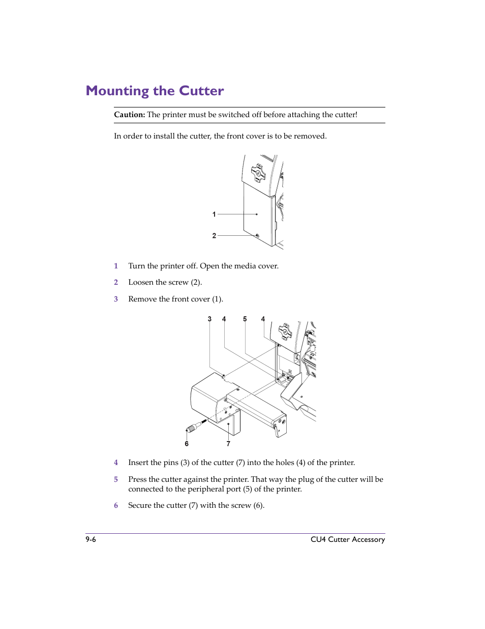 Mounting the cutter, Mounting the cutter -6, Mounting the cutter - de | QuickLabel 482 Pronto! User Manual | Page 158 / 256