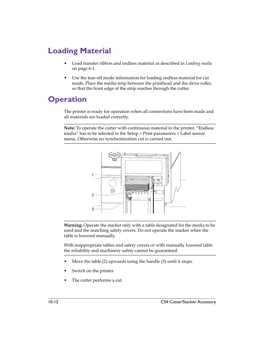 Loading material, Operation, Loading material -12 operation -12 | Loading material - descri | QuickLabel 482 Pronto! User Manual | Page 180 / 256