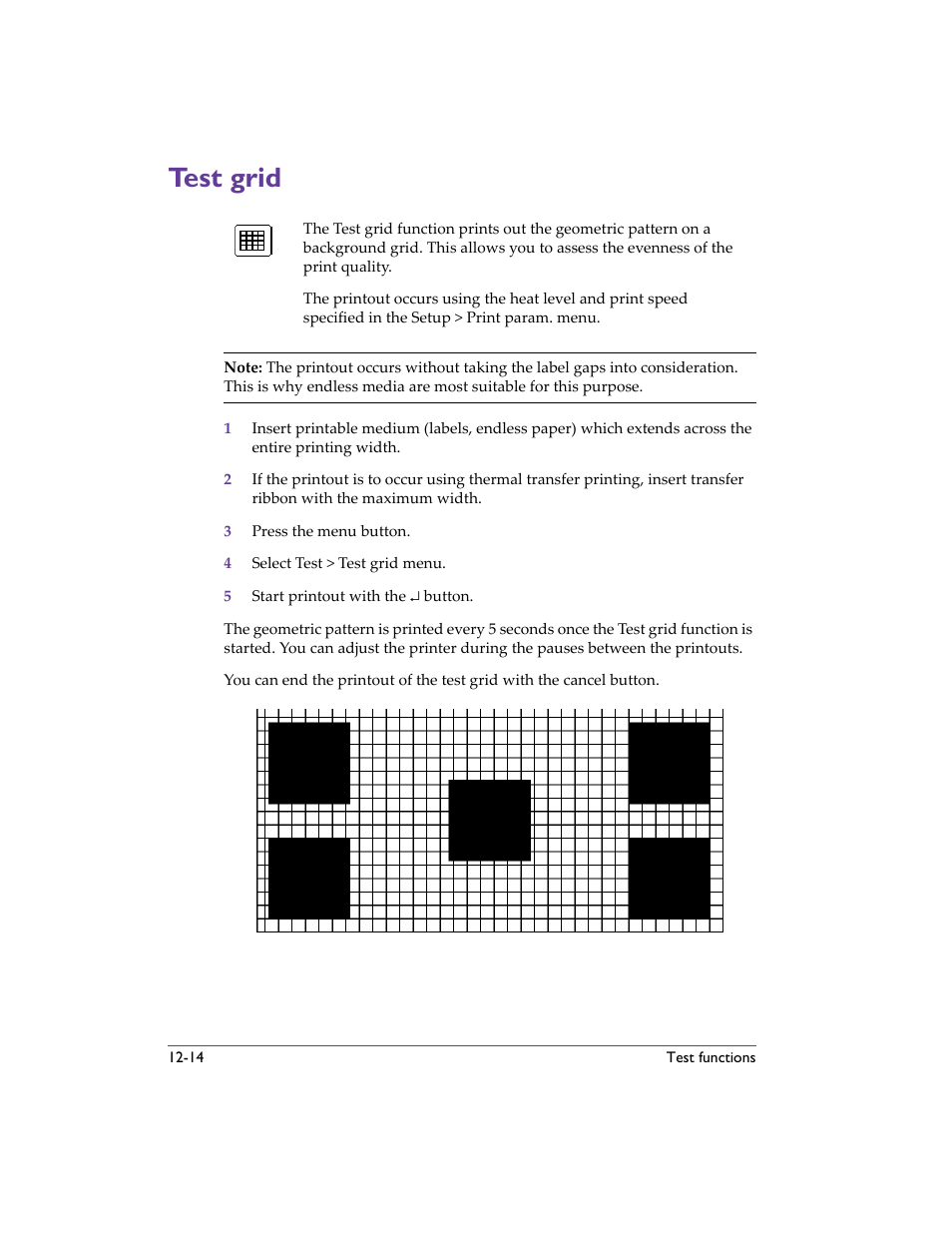 Test grid, Test grid -14, Test grid - descri | QuickLabel 482 Pronto! User Manual | Page 210 / 256