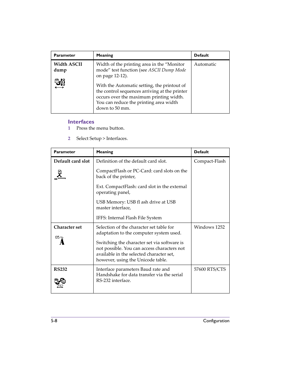 Interfaces, Interfaces -8 | QuickLabel 482 Pronto! User Manual | Page 58 / 256