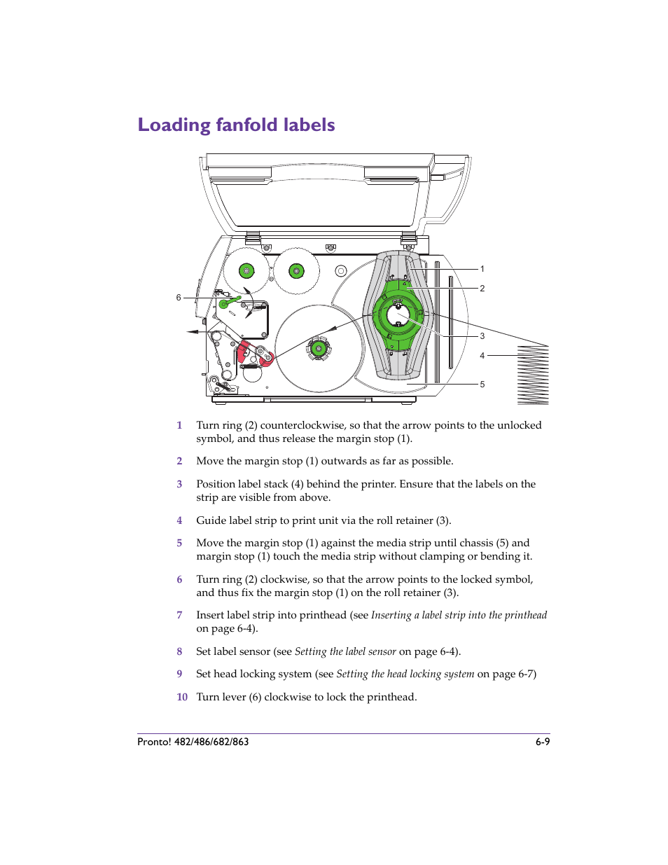 Loading fanfold labels, Loading fanfold labels -9 | QuickLabel 482 Pronto! User Manual | Page 83 / 256