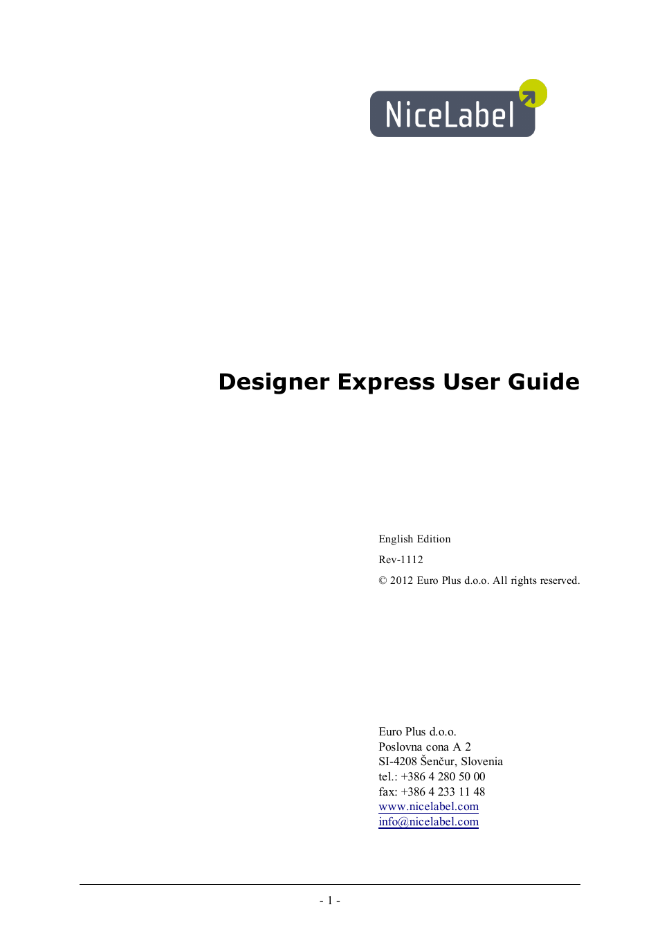 QuickLabel Designer Express User Manual | 93 pages
