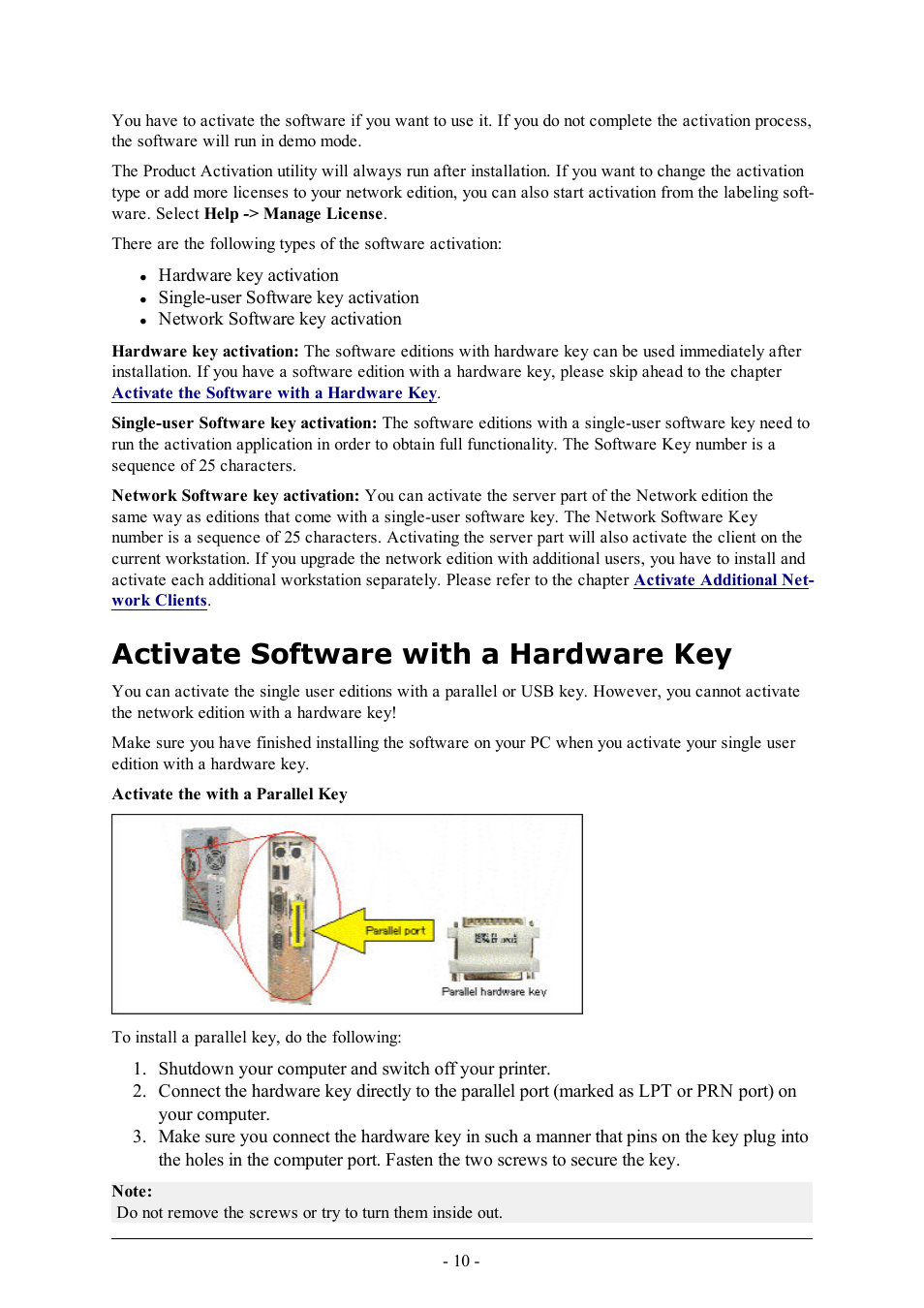 Activate software with a hardware key | QuickLabel Designer Express User Manual | Page 10 / 93
