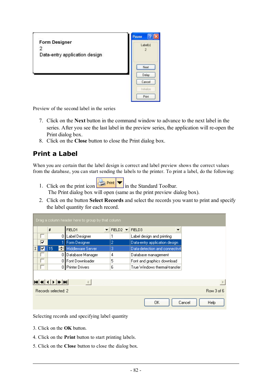Print a label | QuickLabel Designer Express User Manual | Page 82 / 93