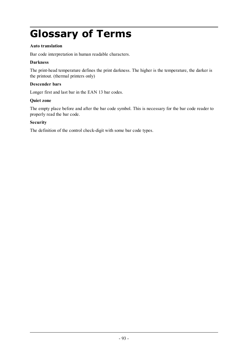 Glossary of terms | QuickLabel Designer Express User Manual | Page 93 / 93