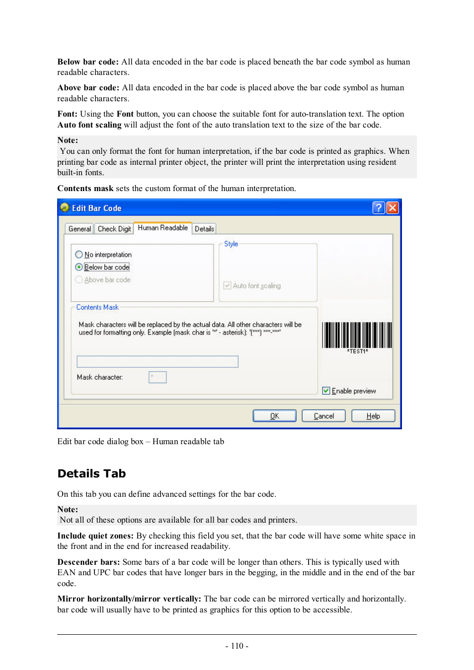 Details tab | QuickLabel Designer Pro User Manual | Page 110 / 194