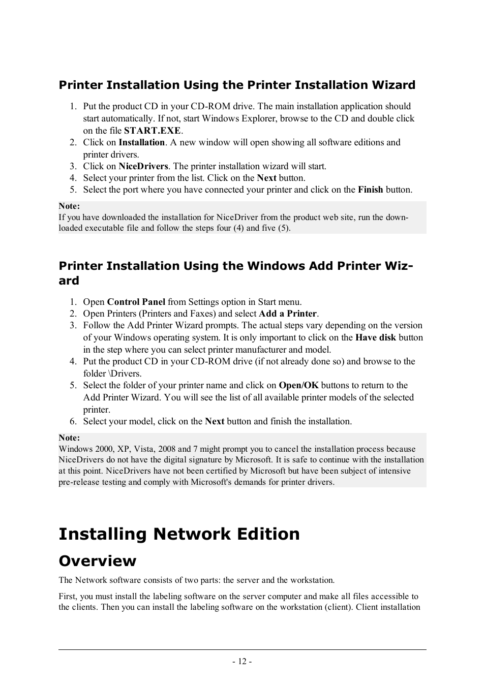 Installing network edition, Overview | QuickLabel Designer Pro User Manual | Page 12 / 194