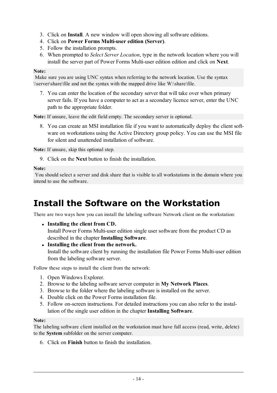 Install the software on the workstation | QuickLabel Designer Pro User Manual | Page 14 / 194