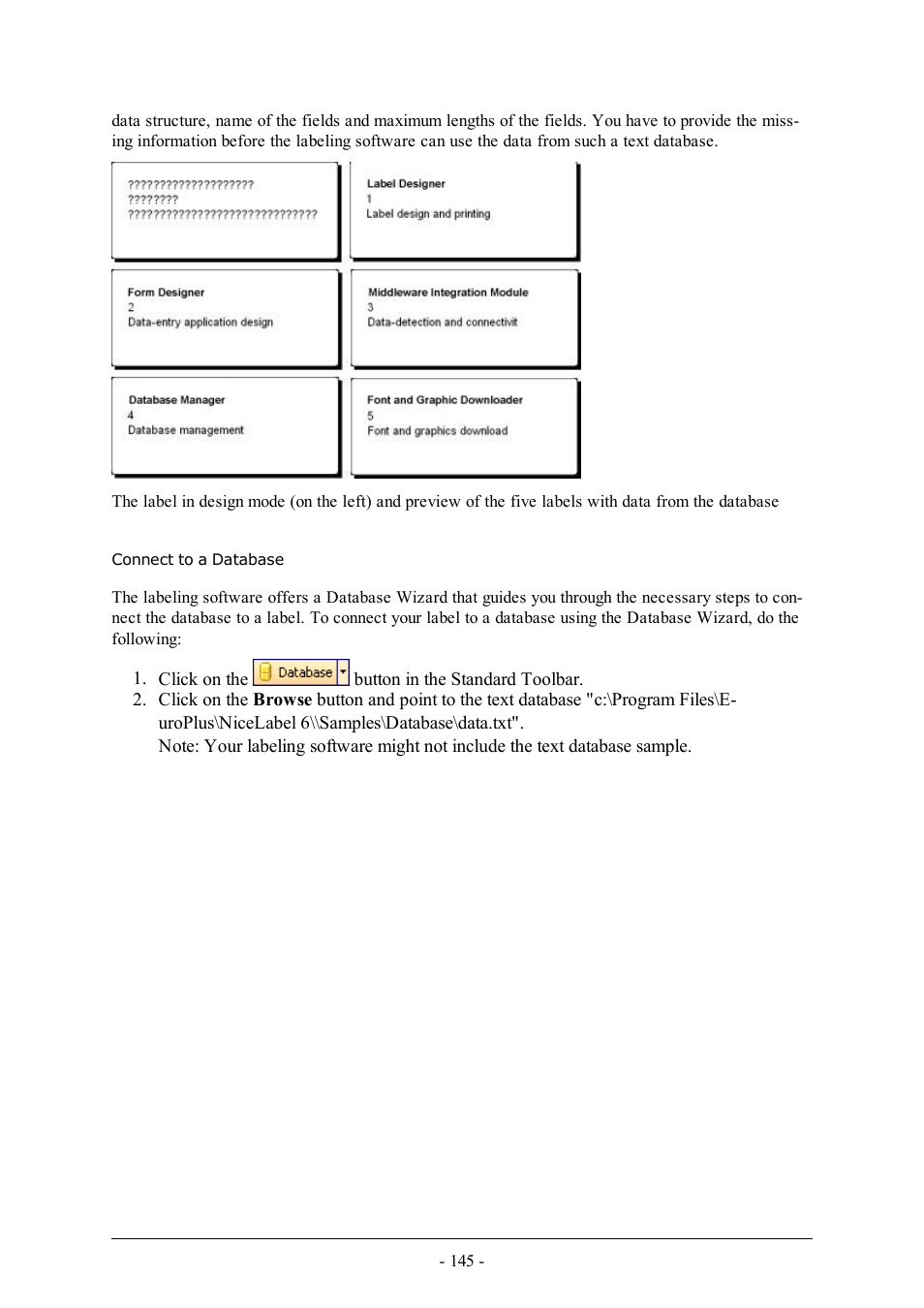 Connect to a database | QuickLabel Designer Pro User Manual | Page 145 / 194