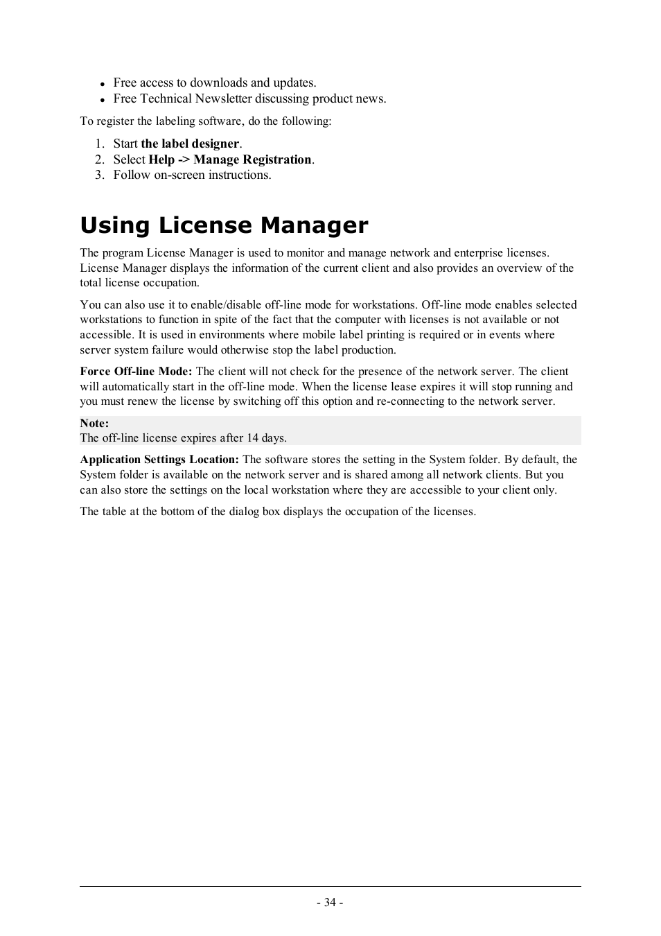 Using license manager | QuickLabel Designer Pro User Manual | Page 34 / 194