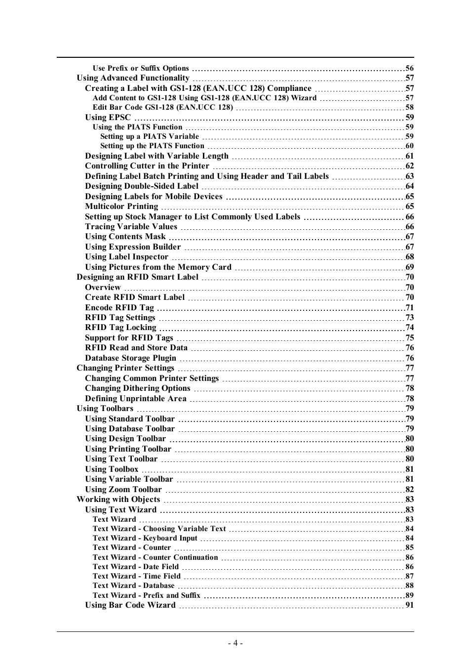 QuickLabel Designer Pro User Manual | Page 4 / 194