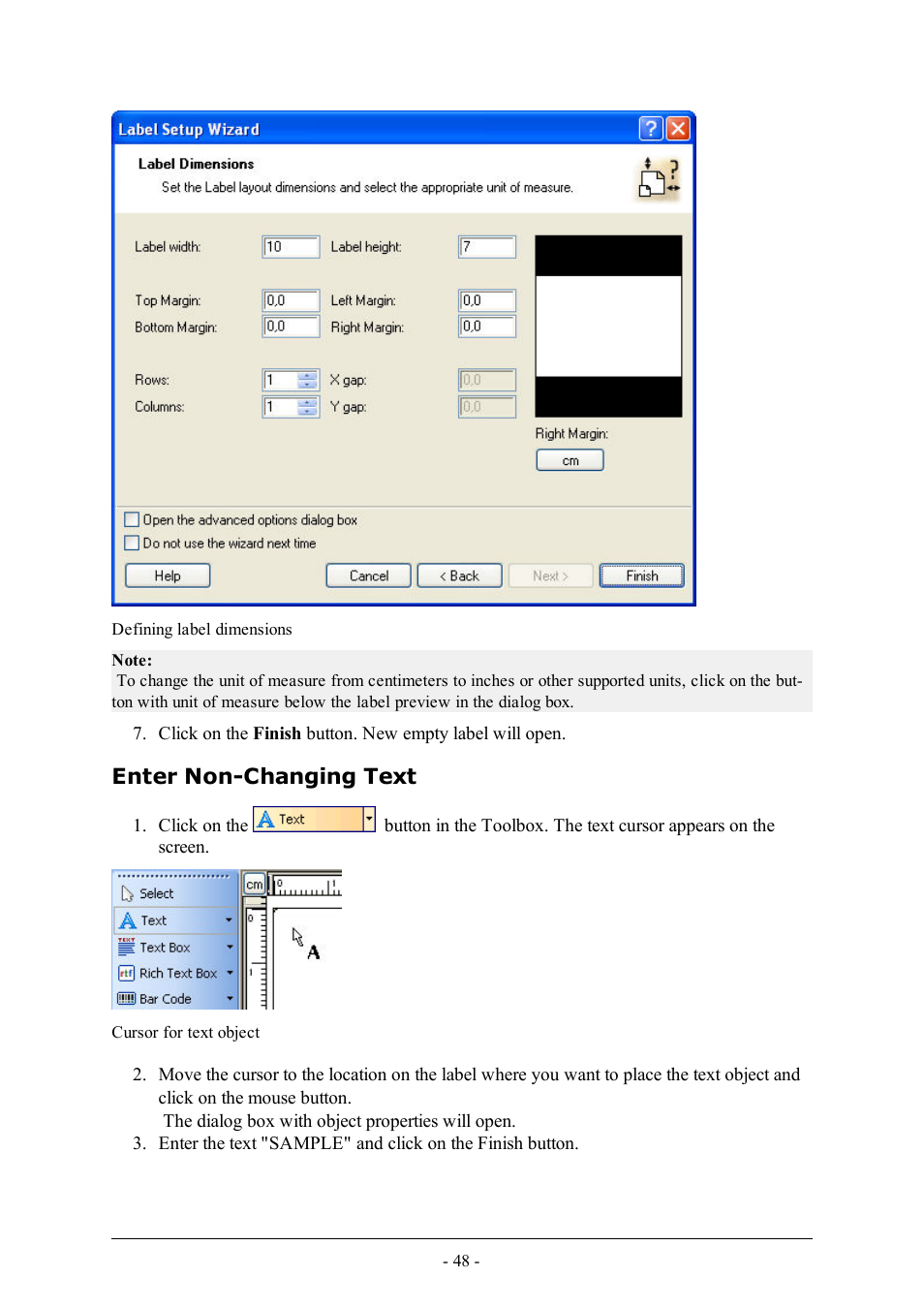 Enter non-changing text | QuickLabel Designer Pro User Manual | Page 48 / 194