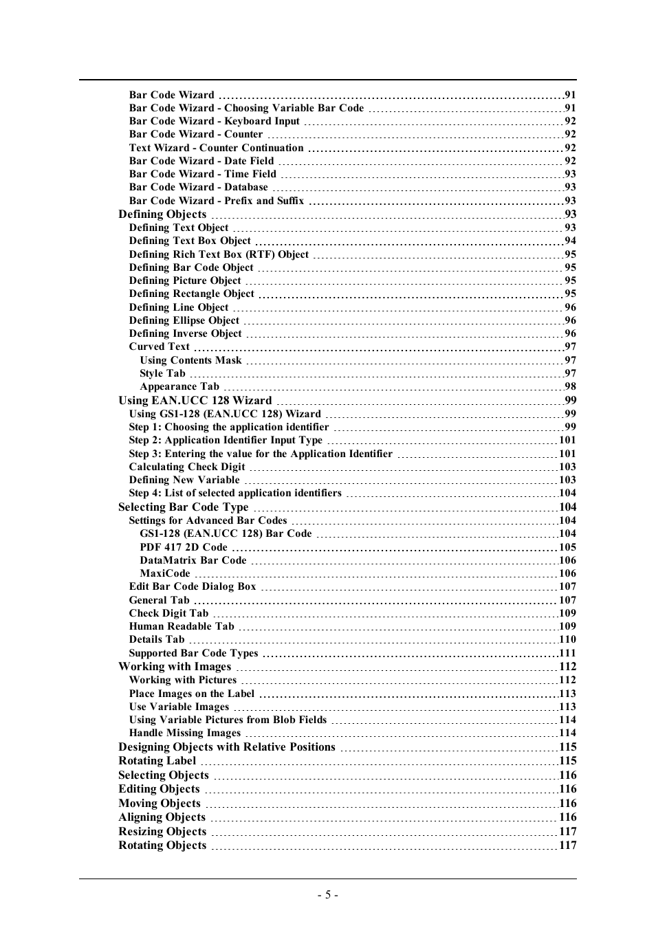 QuickLabel Designer Pro User Manual | Page 5 / 194