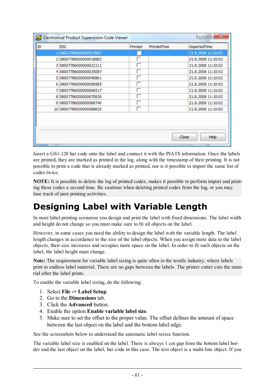 Designing label with variable length | QuickLabel Designer Pro User Manual | Page 61 / 194