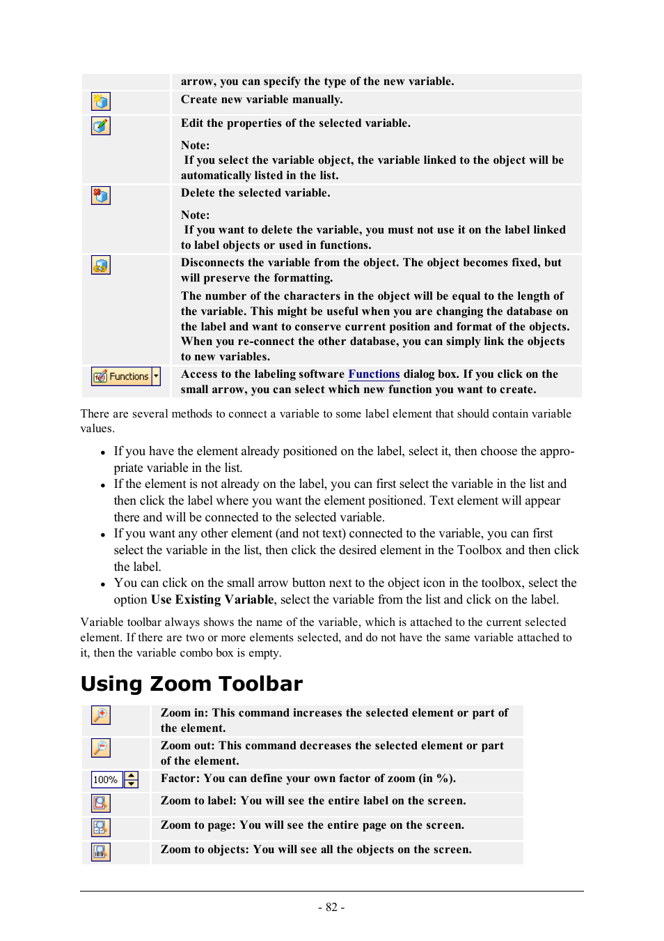 Using zoom toolbar | QuickLabel Designer Pro User Manual | Page 82 / 194
