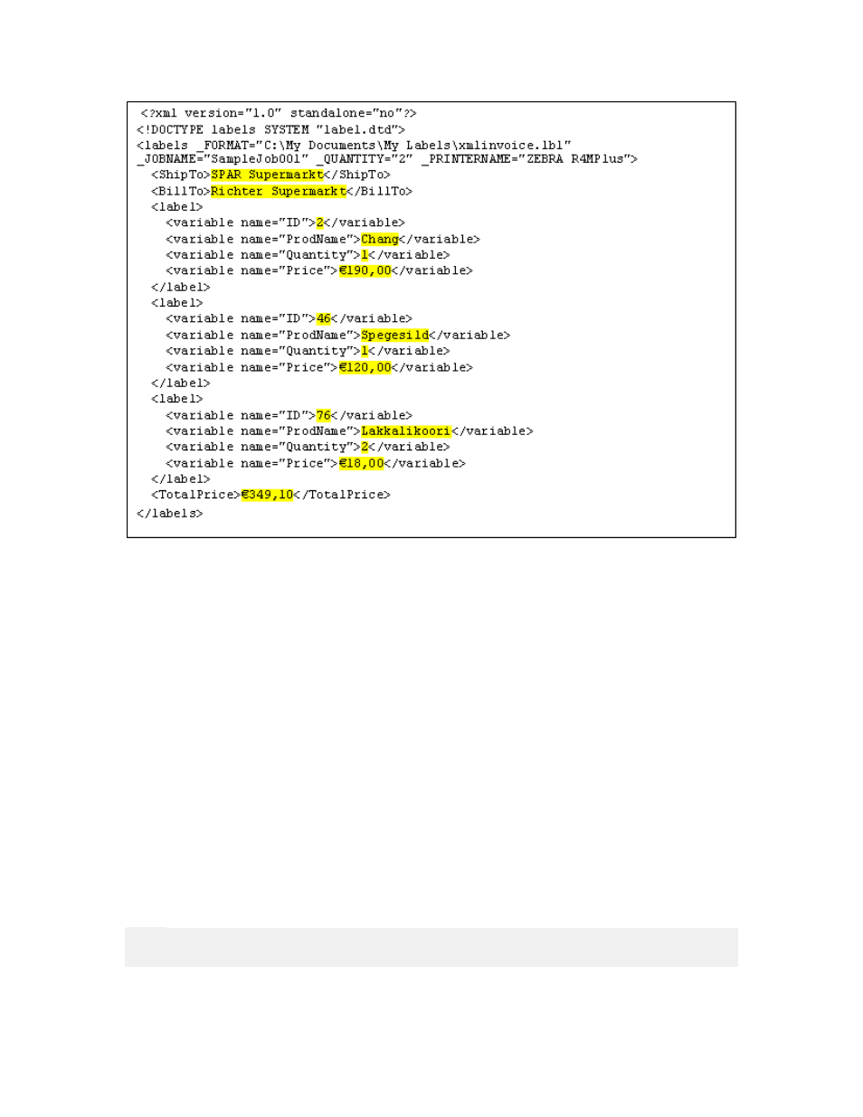 Mapping the xml fields to the variables | QuickLabel NiceWatch User Manual | Page 60 / 86