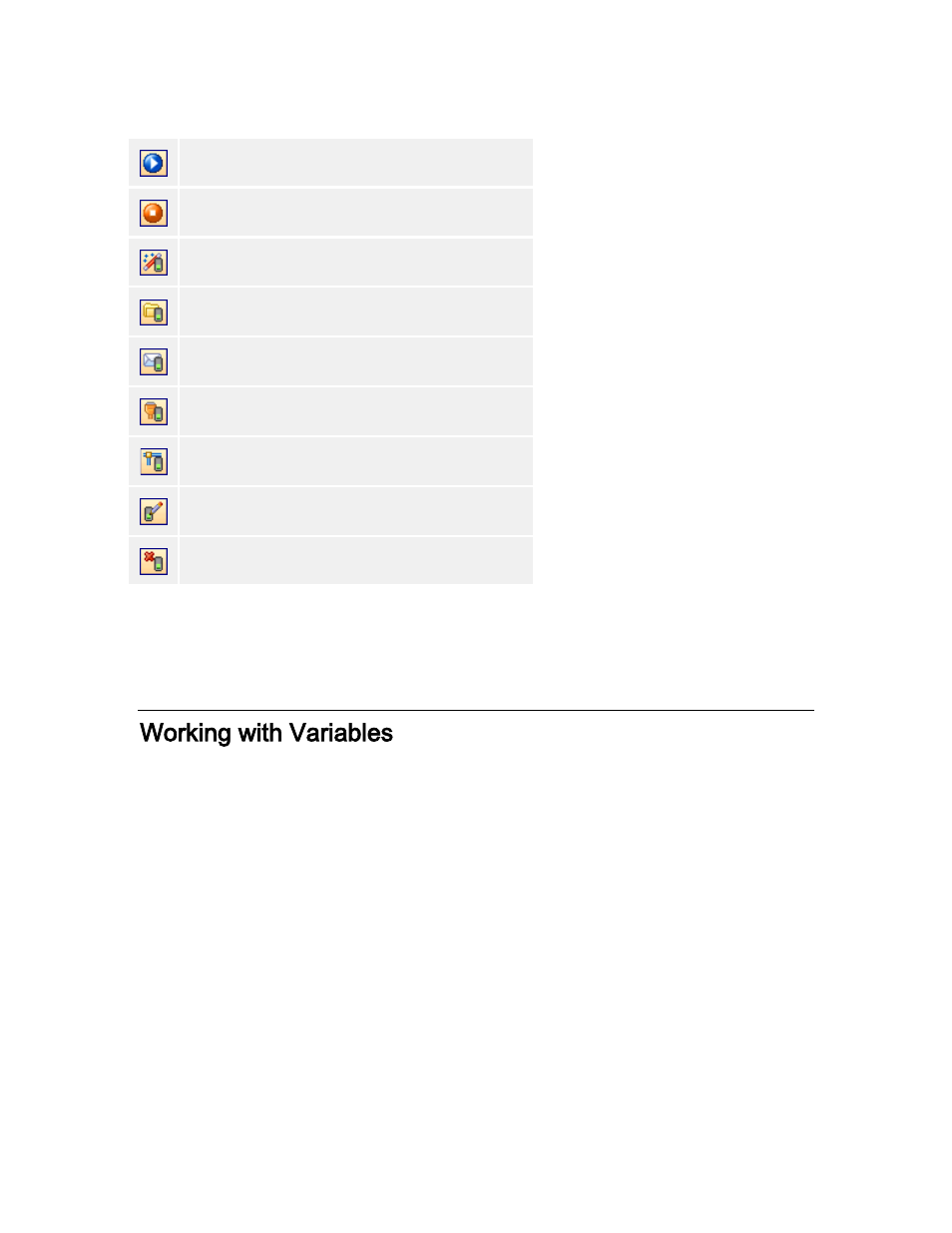 Using trigger toolbar, Working with variables, Using variables | QuickLabel NiceWatch User Manual | Page 64 / 86