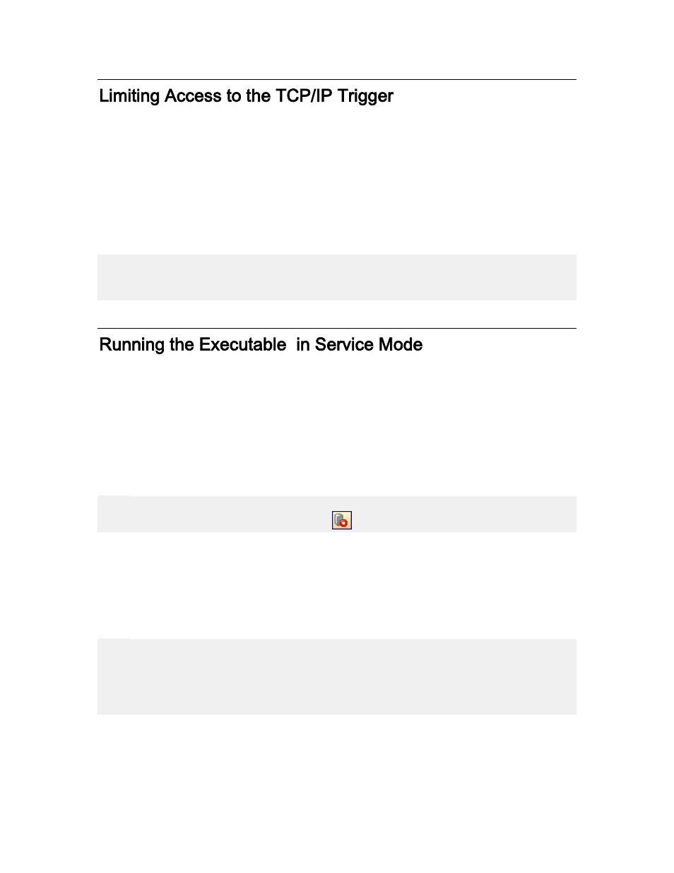 Limiting access to the tcp/ip trigger, Running the executable in service mode | QuickLabel NiceWatch User Manual | Page 68 / 86