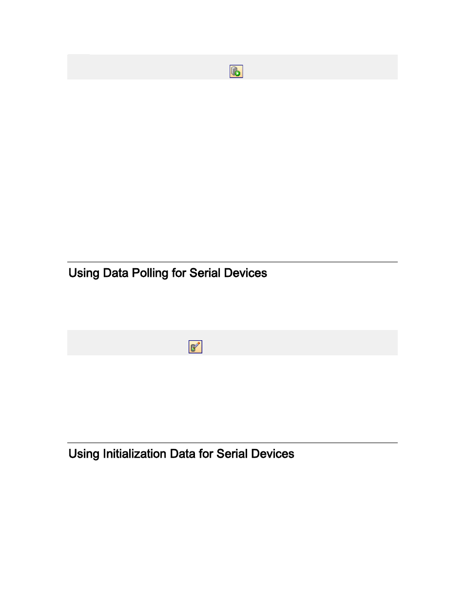 Using data polling for serial devices, Using initialization data for serial devices | QuickLabel NiceWatch User Manual | Page 69 / 86