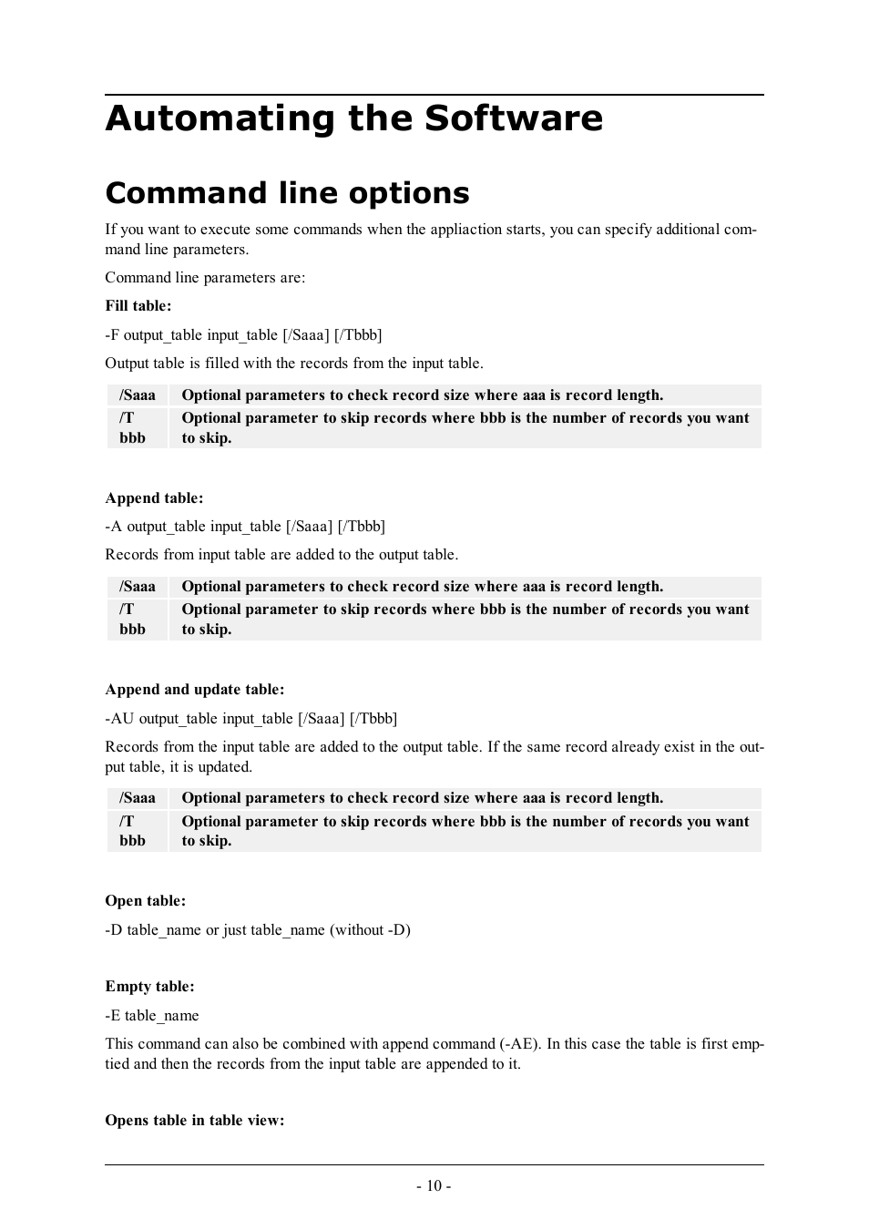 Automating the software, Command line options | QuickLabel NiceData User Manual | Page 10 / 12