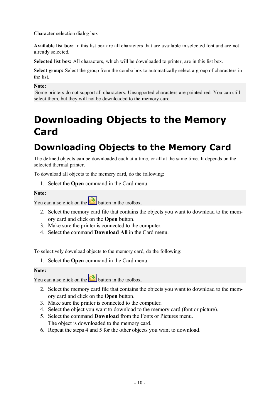 Downloading objects to the memory card | QuickLabel NiceMemMaster User Manual | Page 10 / 13