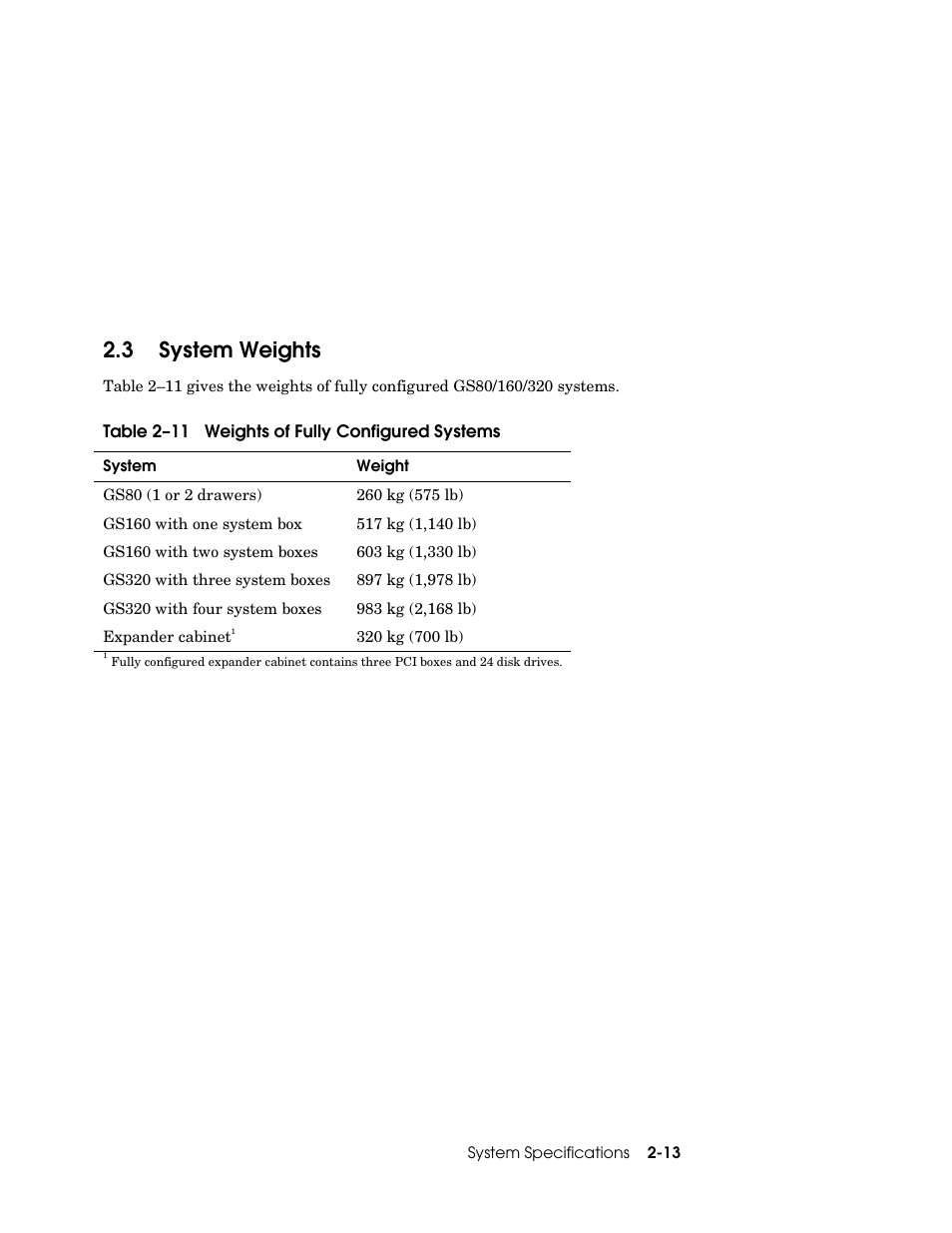 3 system weights | Compaq 320 User Manual | Page 31 / 34