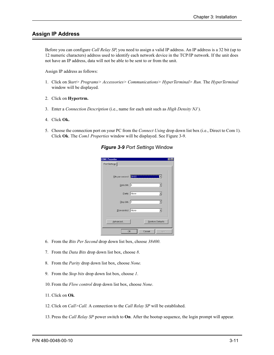 Assign ip address, Assign ip address -11 | Quintum Technologies Tenor Call Relay SP User Manual | Page 41 / 98