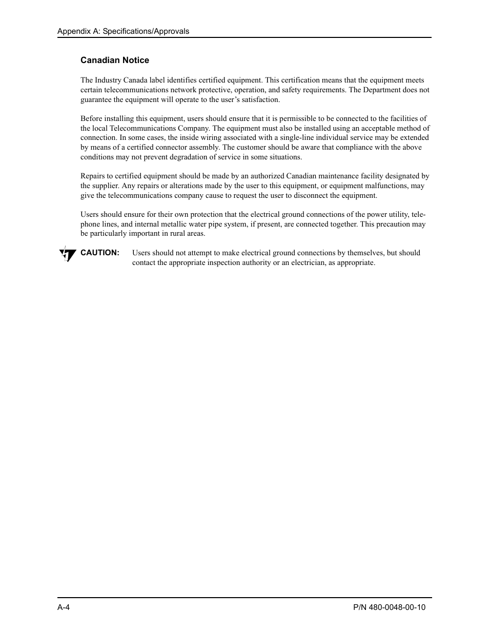 Canadian notice | Quintum Technologies Tenor Call Relay SP User Manual | Page 91 / 98