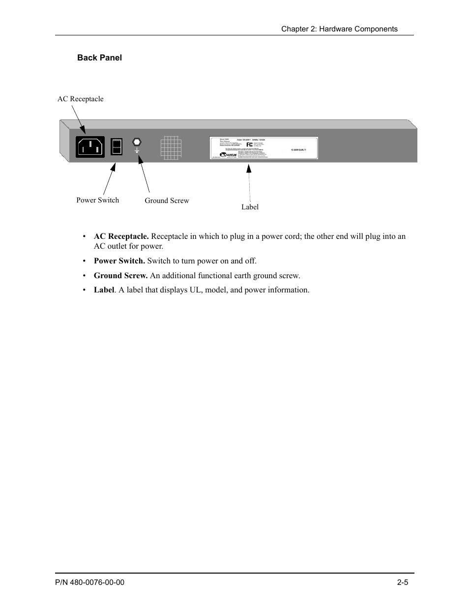 Back panel, Back panel -5 | Quintum Technologies Tenor Call Relay 60 User Manual | Page 23 / 67