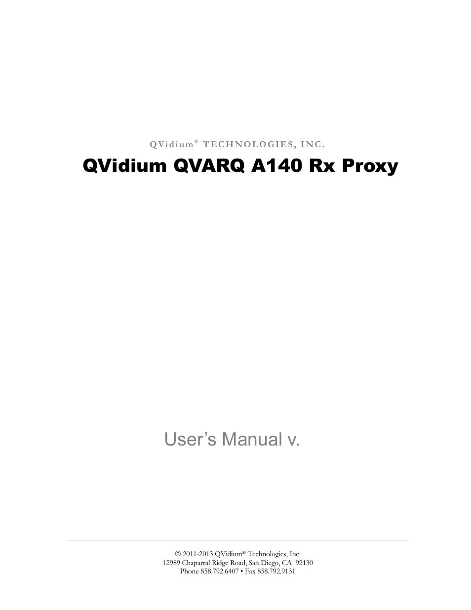 QVidium QVAM140-ARQ User Manual | 13 pages