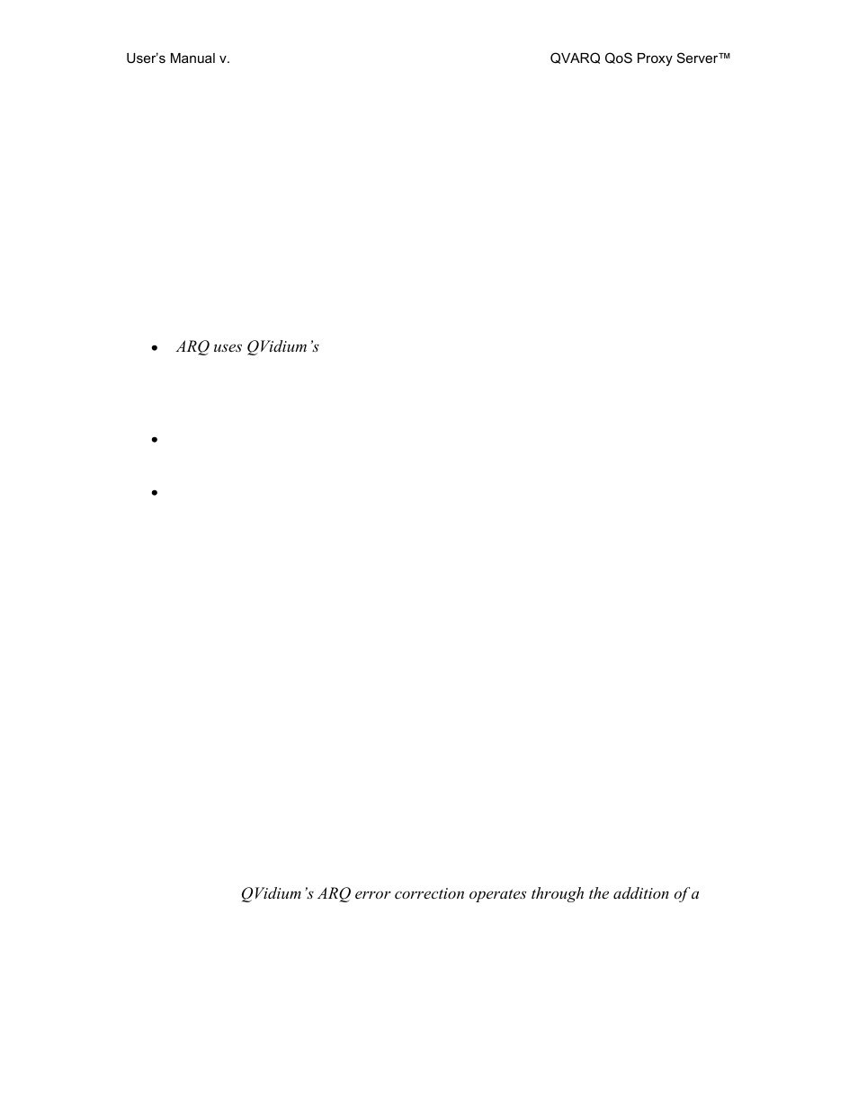 Appendix b: receive proxy configuration parameters, Network parameters, Arq parameters | QVidium QVAVQ Series v3 User Manual | Page 16 / 17