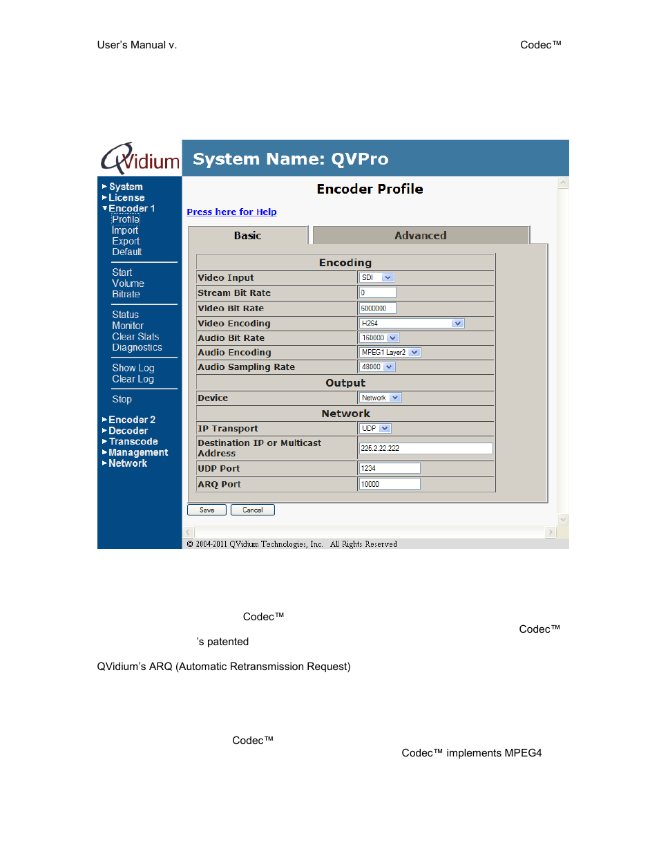 Configuring packet transport & error correction, 3 configuring packet transport & error correction | QVidium QVSD User Manual | Page 11 / 53