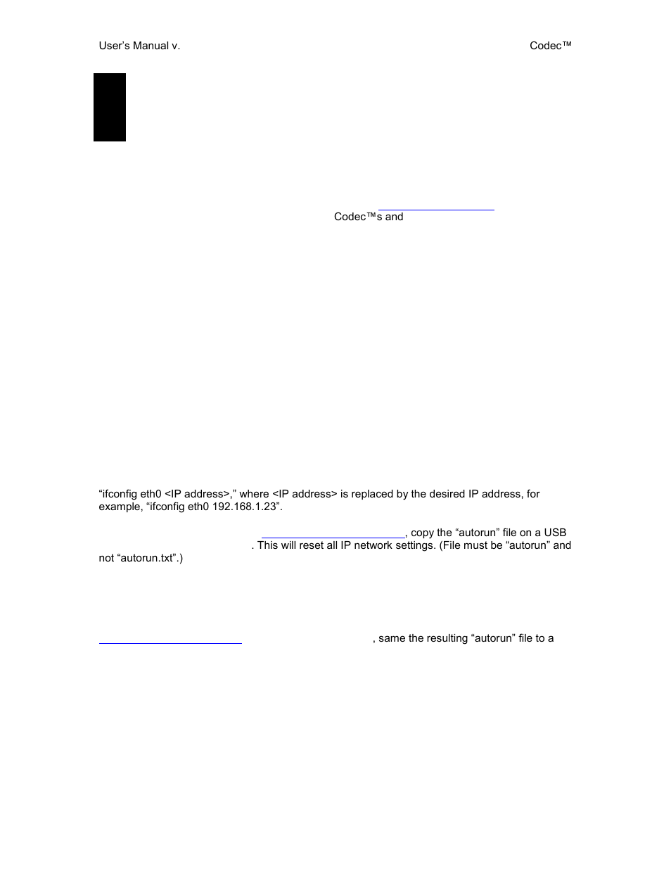 Codec manager & system resets, Codec manager, Resetting the network parameters | Resetting the password, System resets, 1 codec manager, 2 resetting the network parameters, 3 resetting the password | QVidium QVSD User Manual | Page 32 / 53
