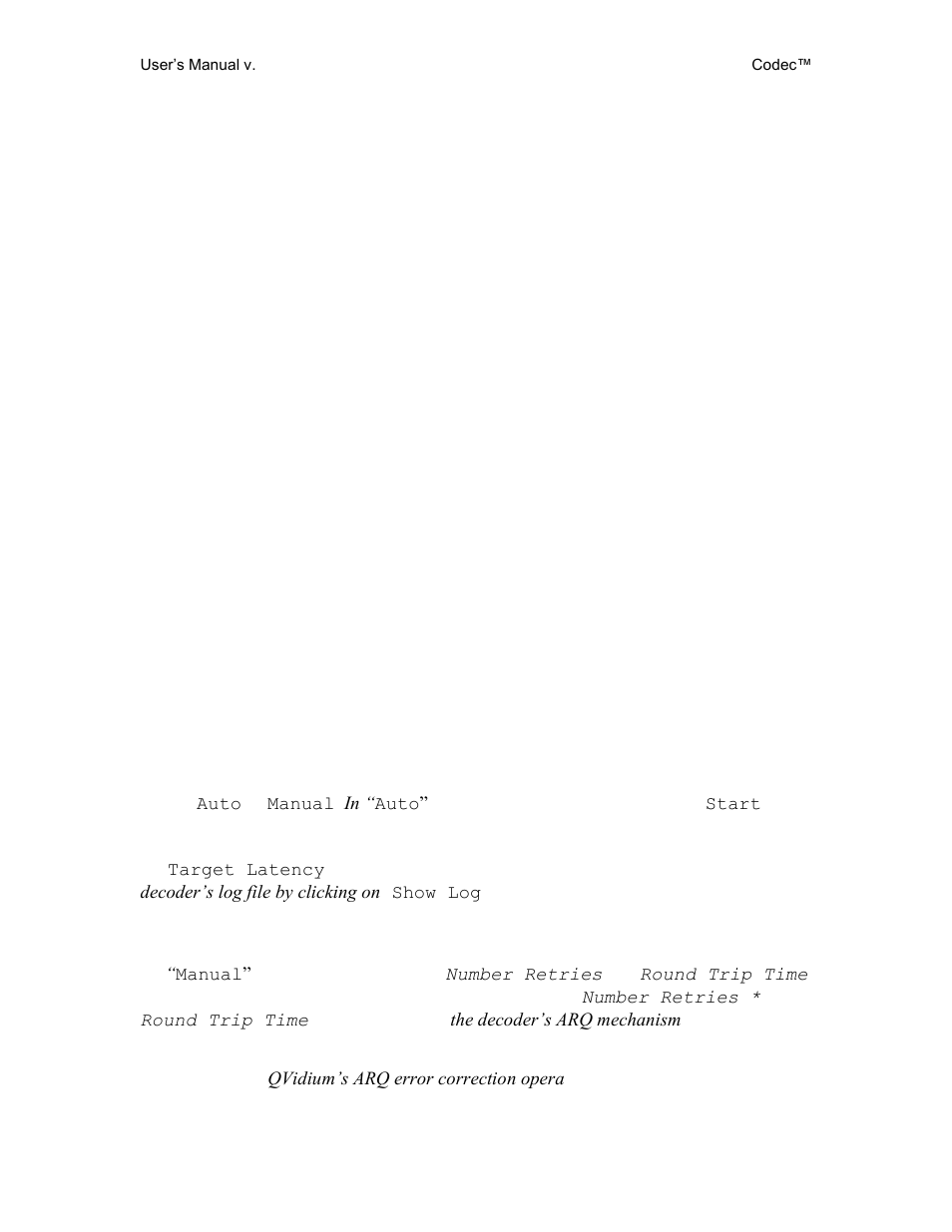Arq parameters | QVidium QVSD User Manual | Page 45 / 53