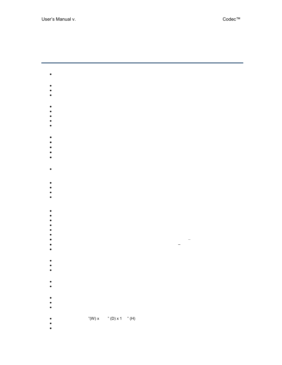 5 appendix e: technical specifications, Specifications | QVidium QVSD User Manual | Page 50 / 53