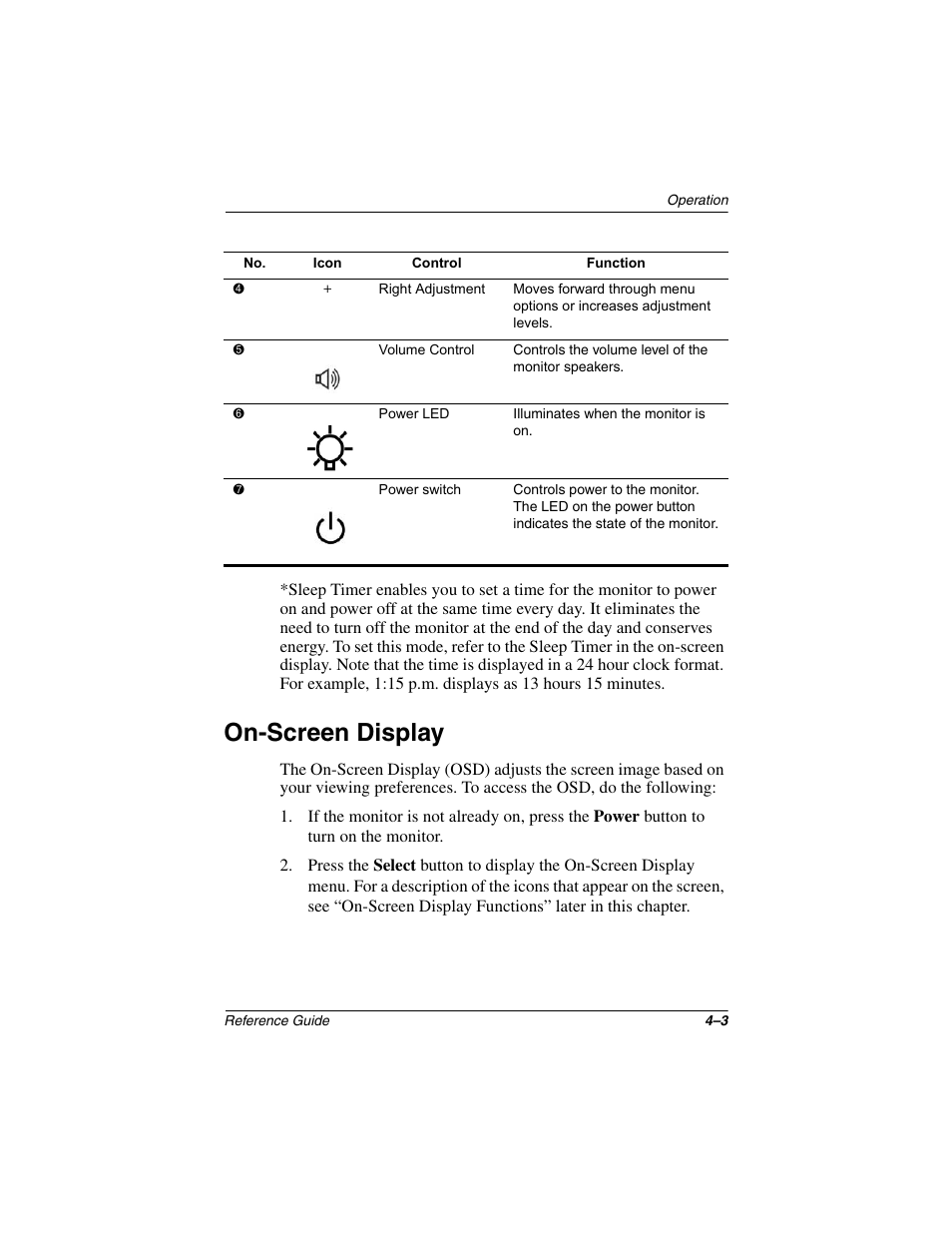 On-screen display | Compaq 5017 User Manual | Page 15 / 44