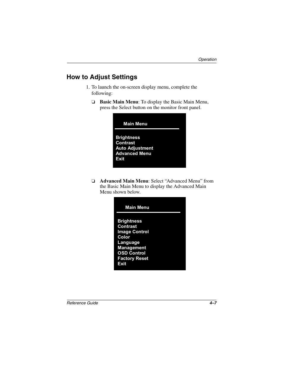 How to adjust settings | Compaq 5017 User Manual | Page 19 / 44