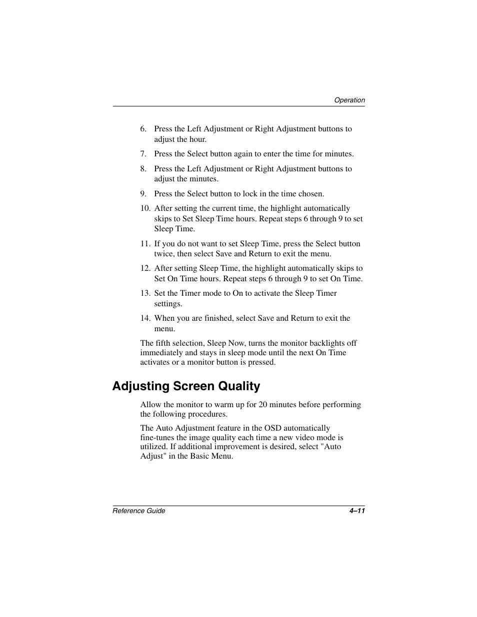 Adjusting screen quality | Compaq 5017 User Manual | Page 23 / 44