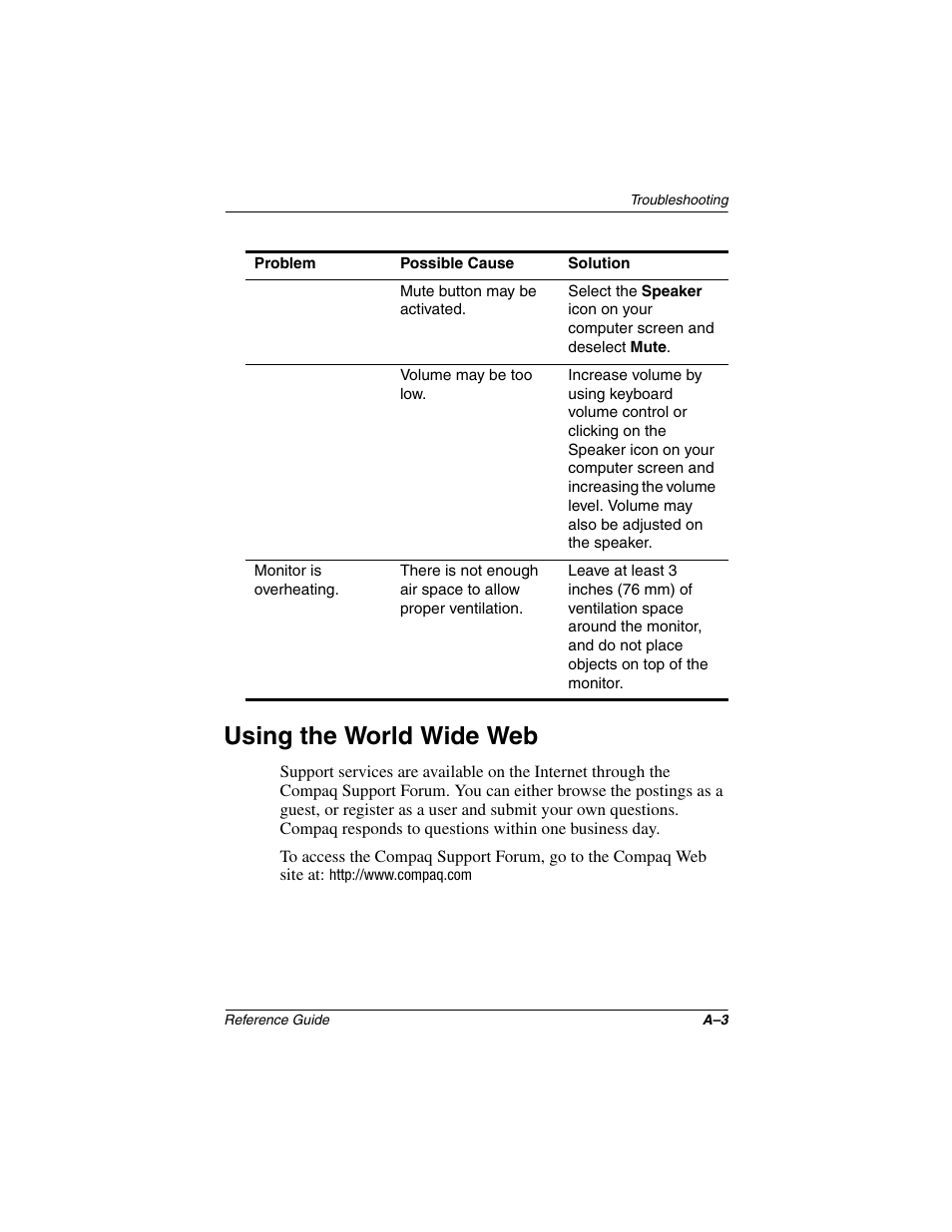 Using the world wide web | Compaq 5017 User Manual | Page 29 / 44