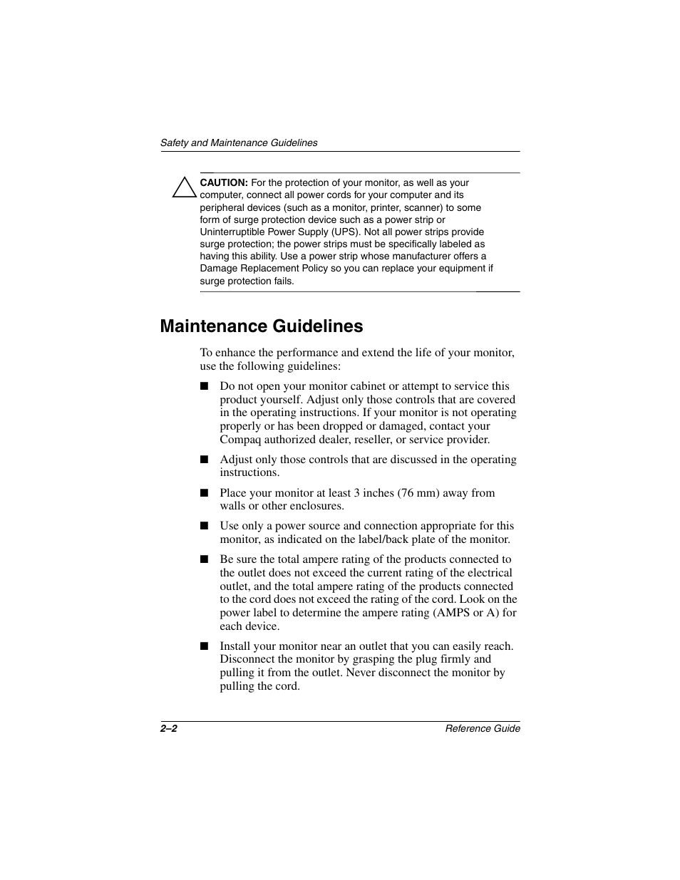 Maintenance guidelines | Compaq 5017 User Manual | Page 6 / 44