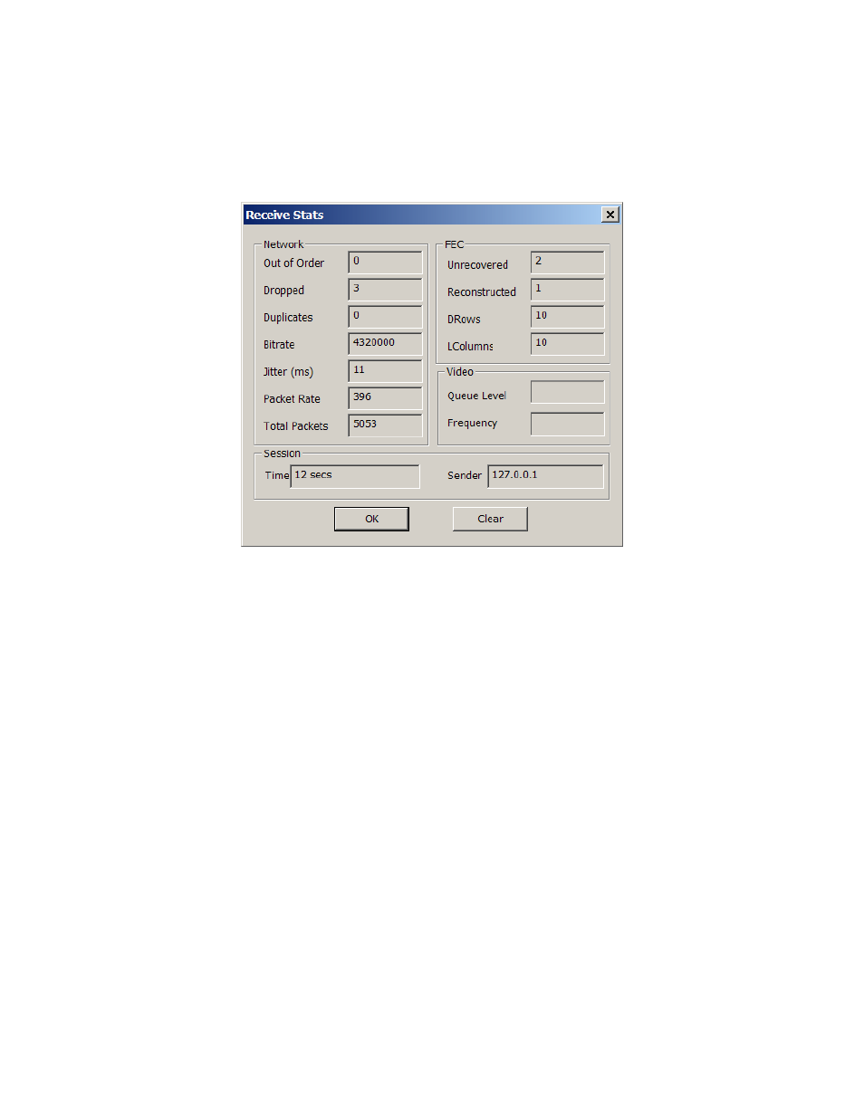 Network statistics | QVidium StreamViewer User Manual | Page 10 / 14